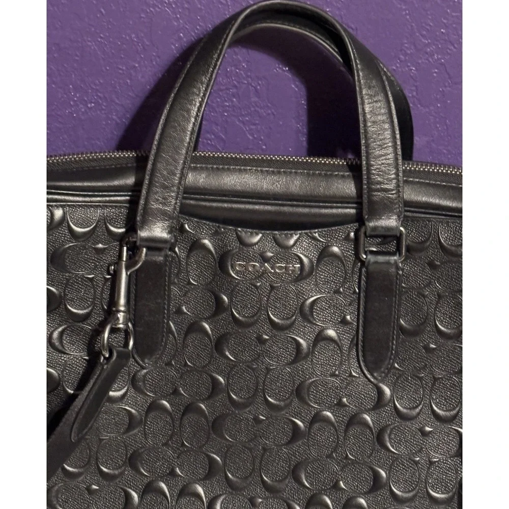 Coach Beckett Slim Brief Laptop Carrier Signature Crossgrain Leather F72977